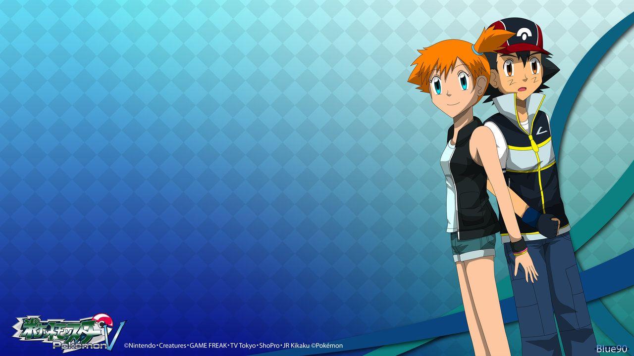 Widescreen Pkmn V Ash And Misty K By Blue On With Pokemon Serena 4k