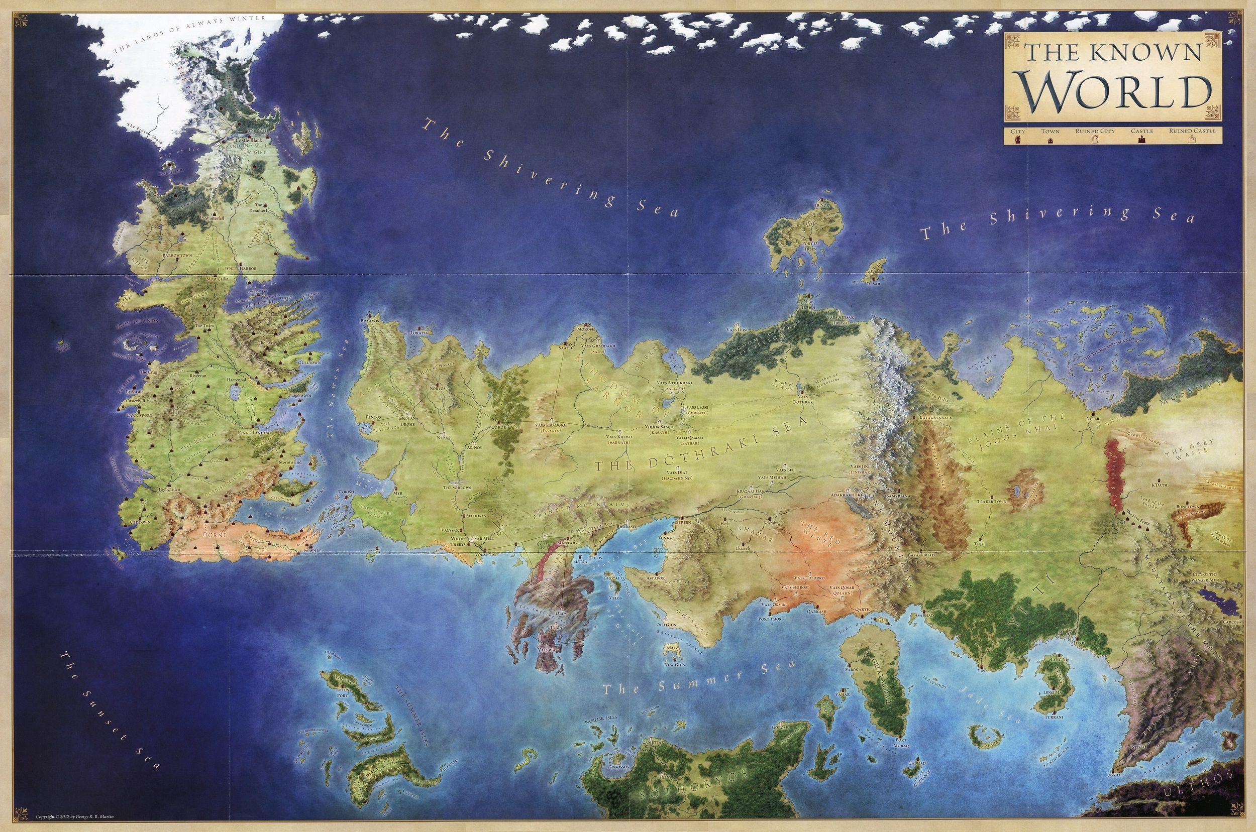 Game Of Thrones Known World Map Wallpaperx1657