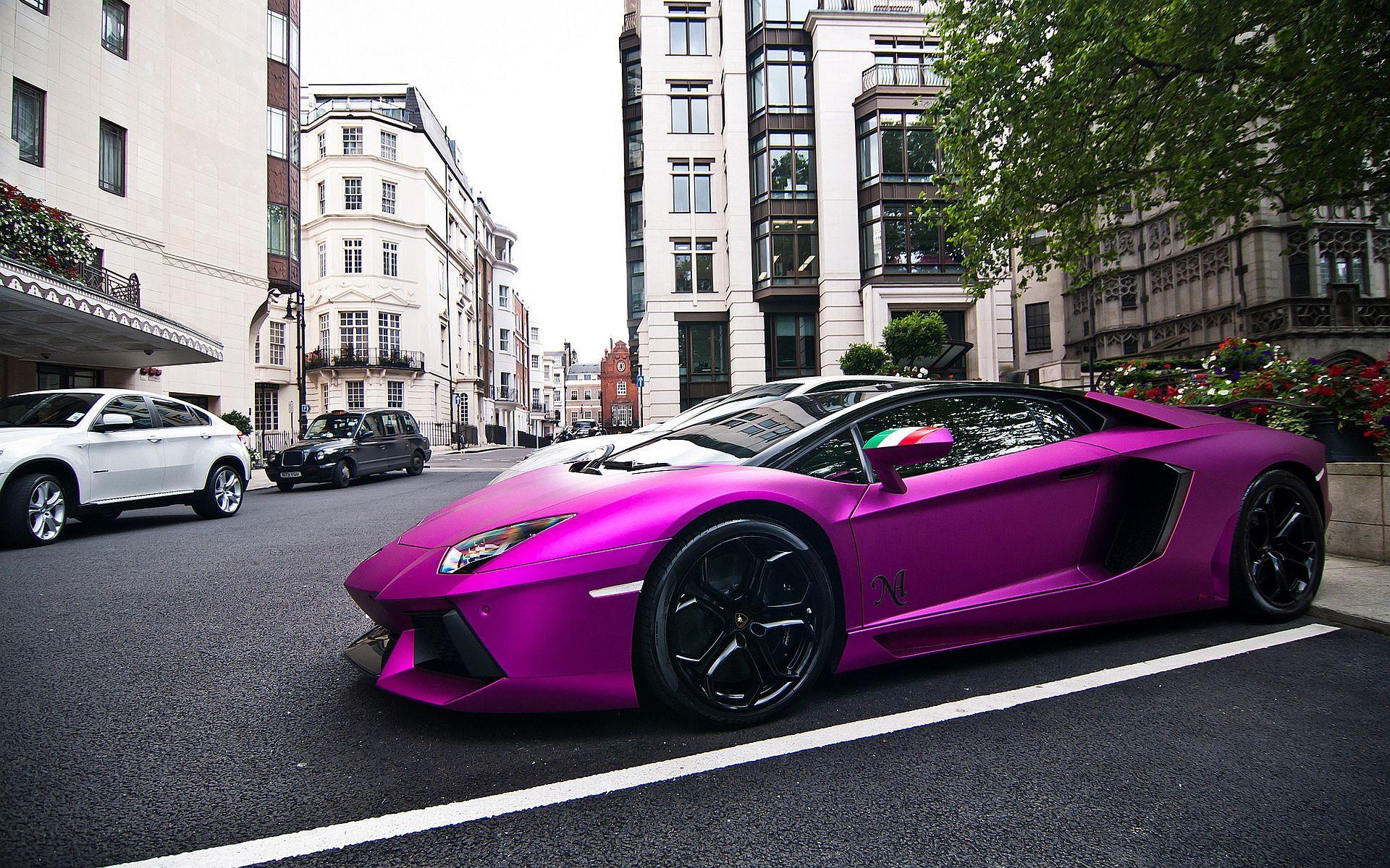 Desktop Purple Lamborghini Park Picture With Wallpaper High