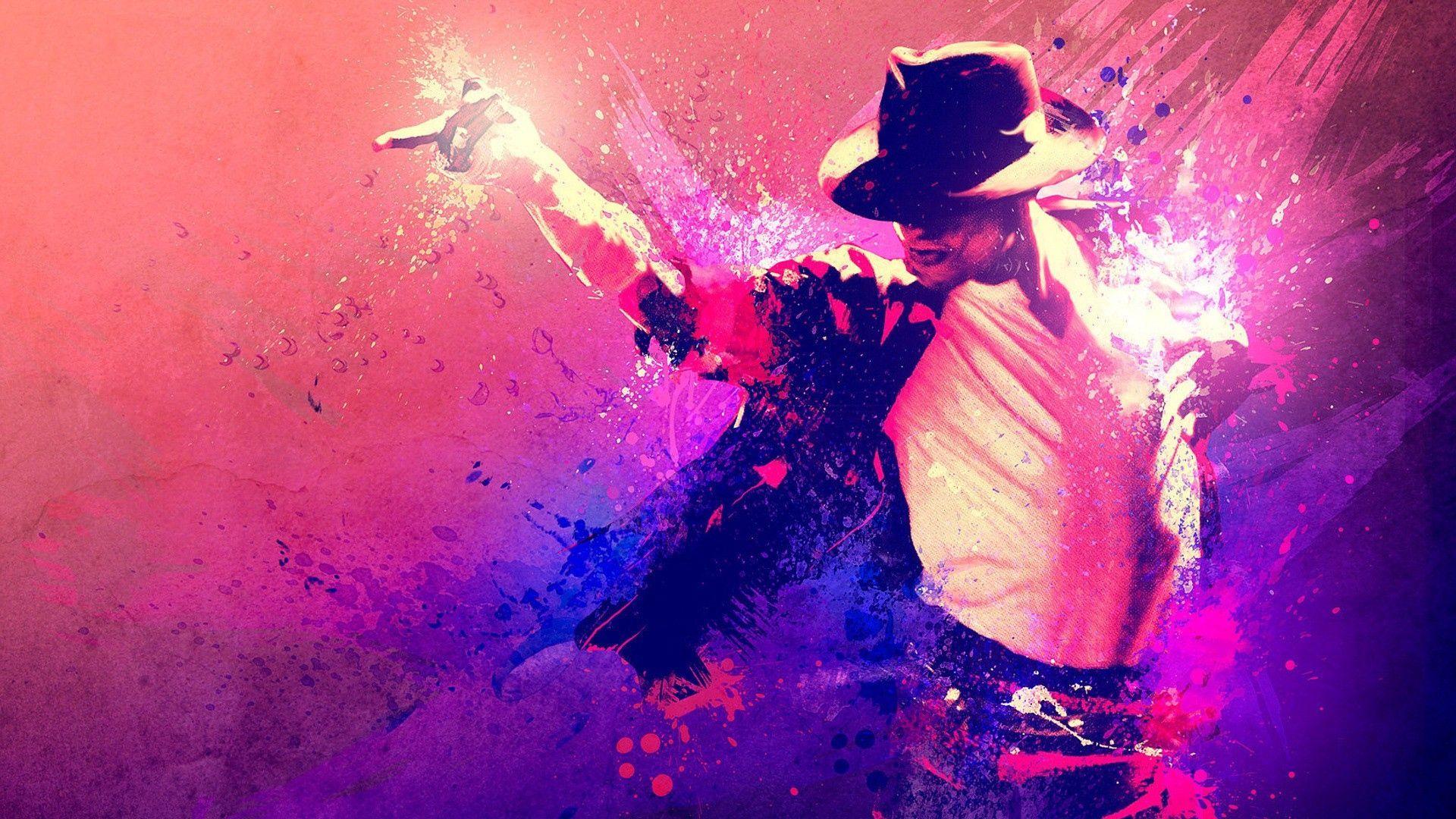 Full HD Wallpaper michael jackson dance spray violet art hat