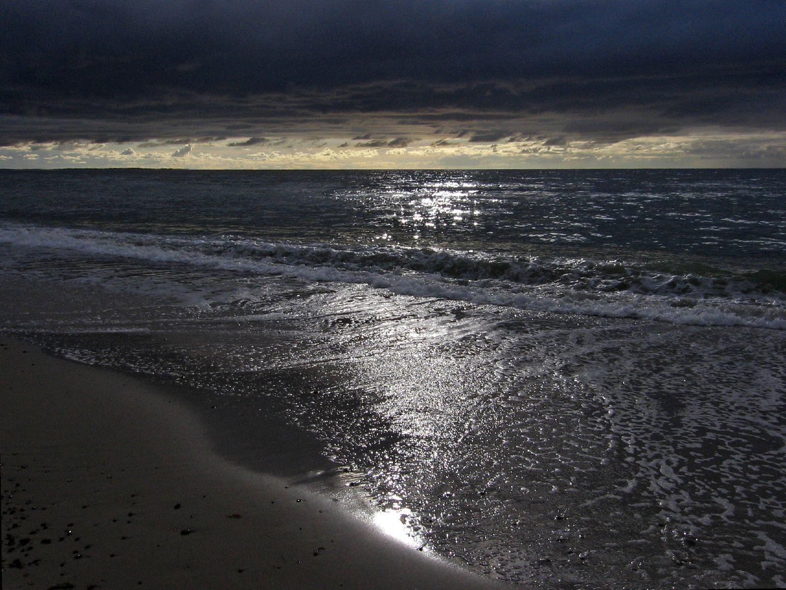 Beach: Stormy Wonderful Evening Beach Dark Sea Wallpaper Mac for HD