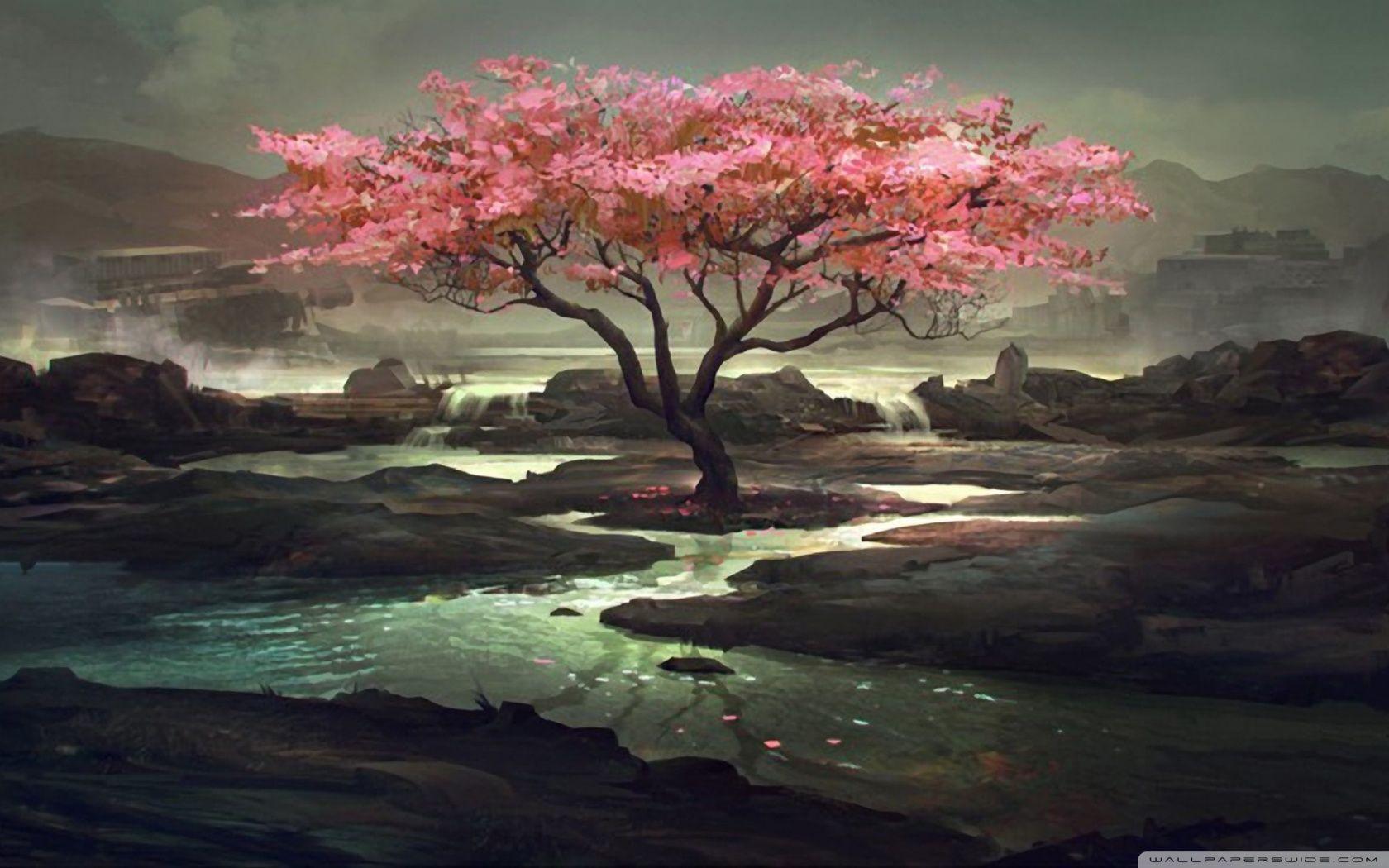 Blossom Tree Painting ❤ 4K HD Desktop Wallpaper for 4K Ultra HD TV