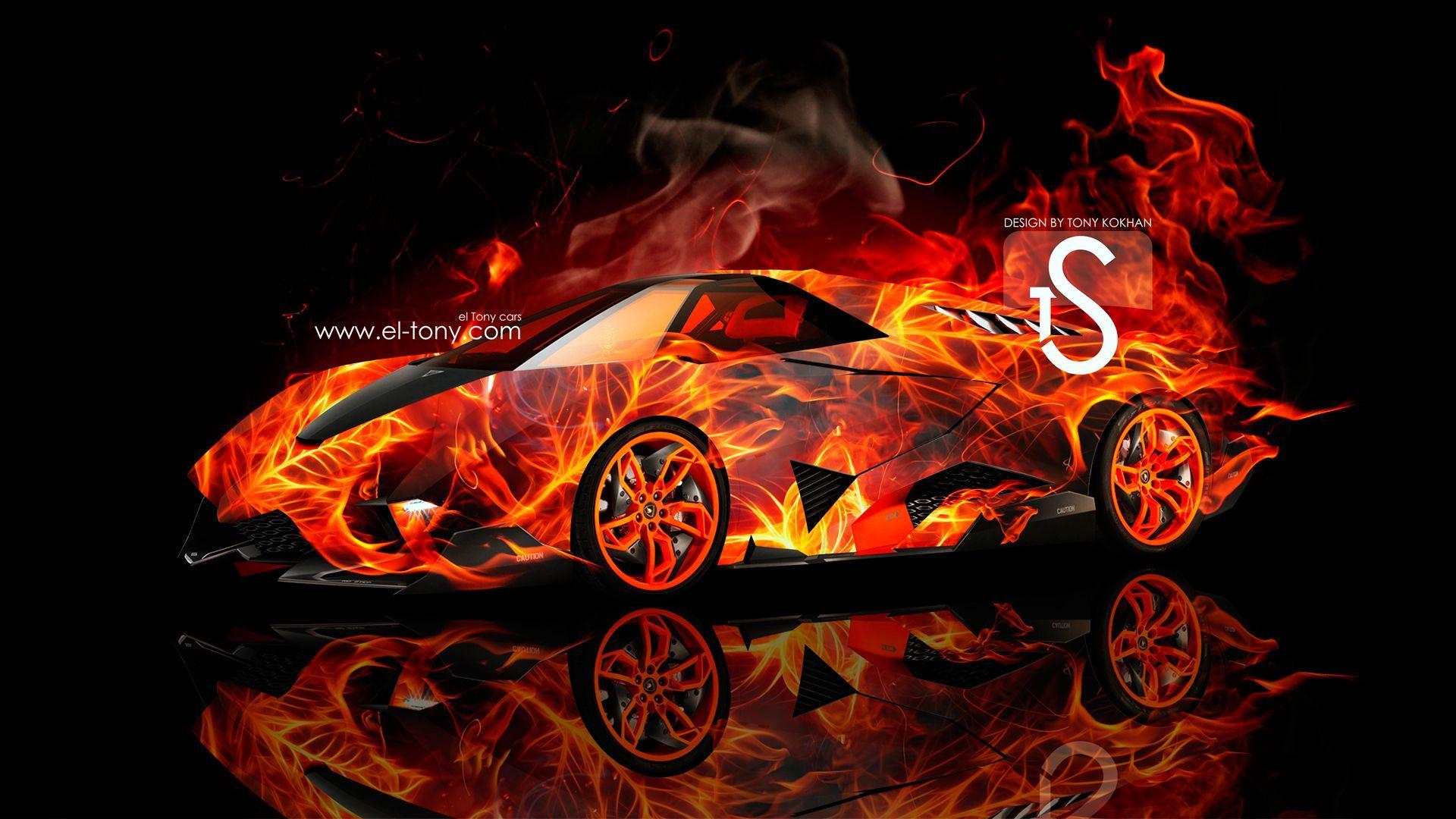 Egoista Lamborghini On Fire, lamborghini egoista iphone wallpaper