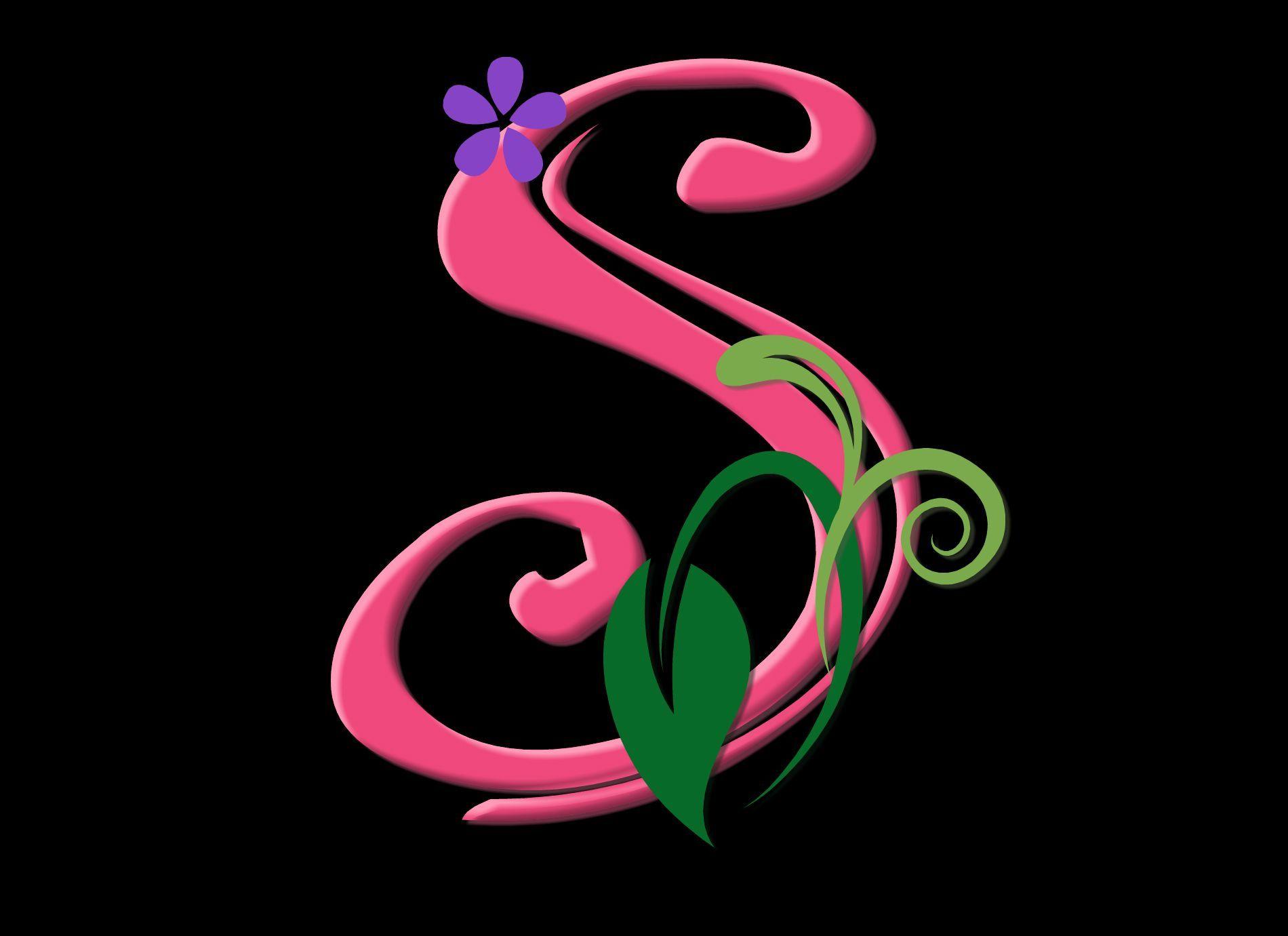 S Name Letter - Floral Design - Background Wallpaper Download | MobCup