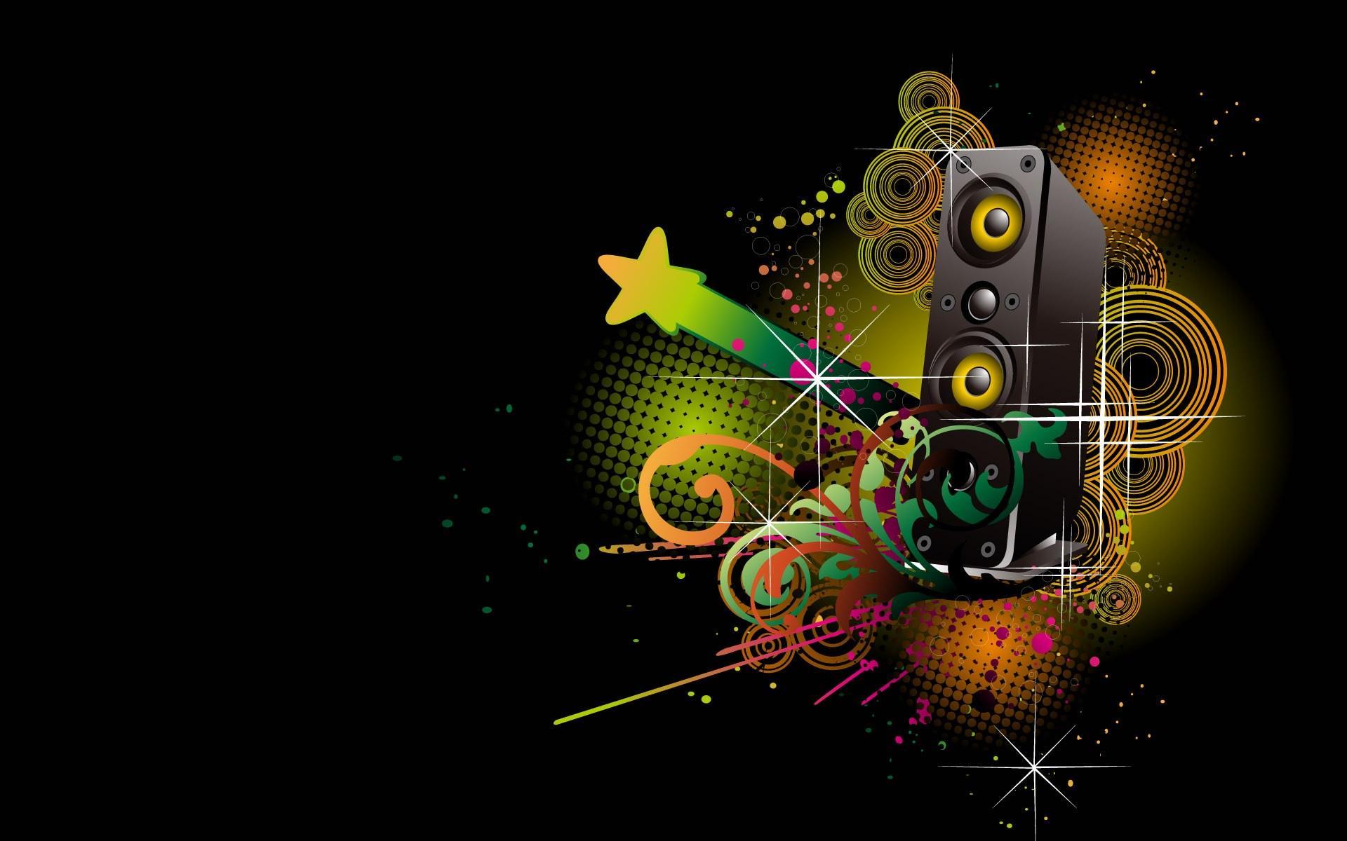 Cool Music Abstract Black Background Wallpaper Wallpaper