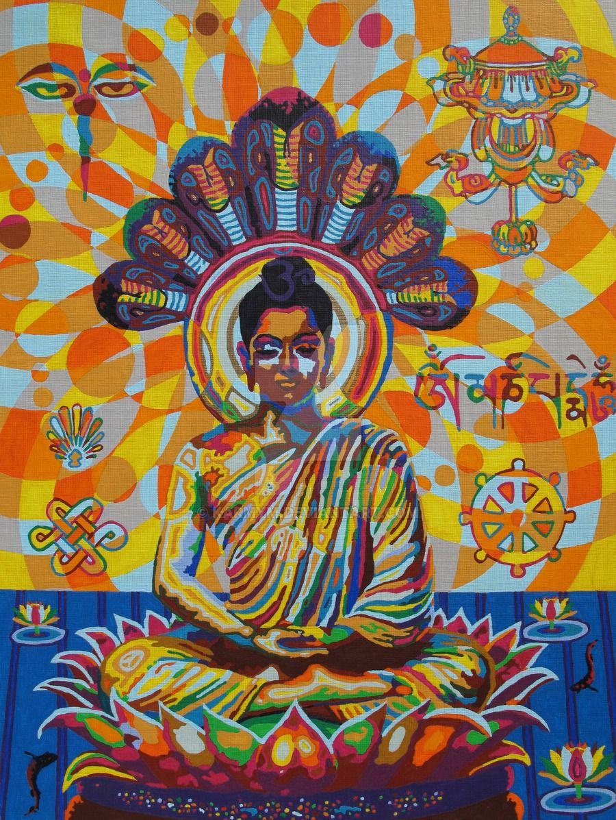 trippy buddha paintings