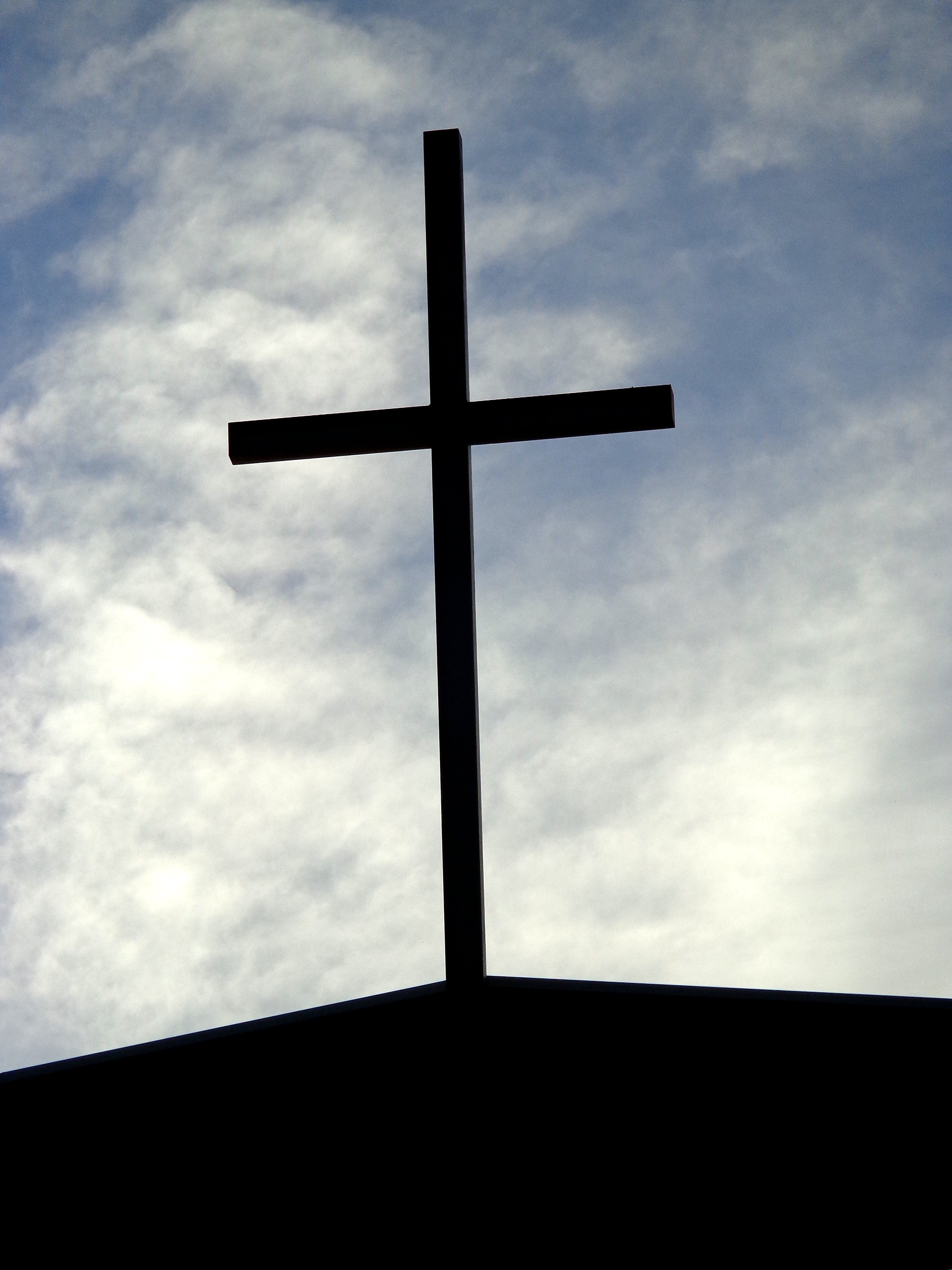 Christian Cross with Sky in Background Picture. Free Photograph