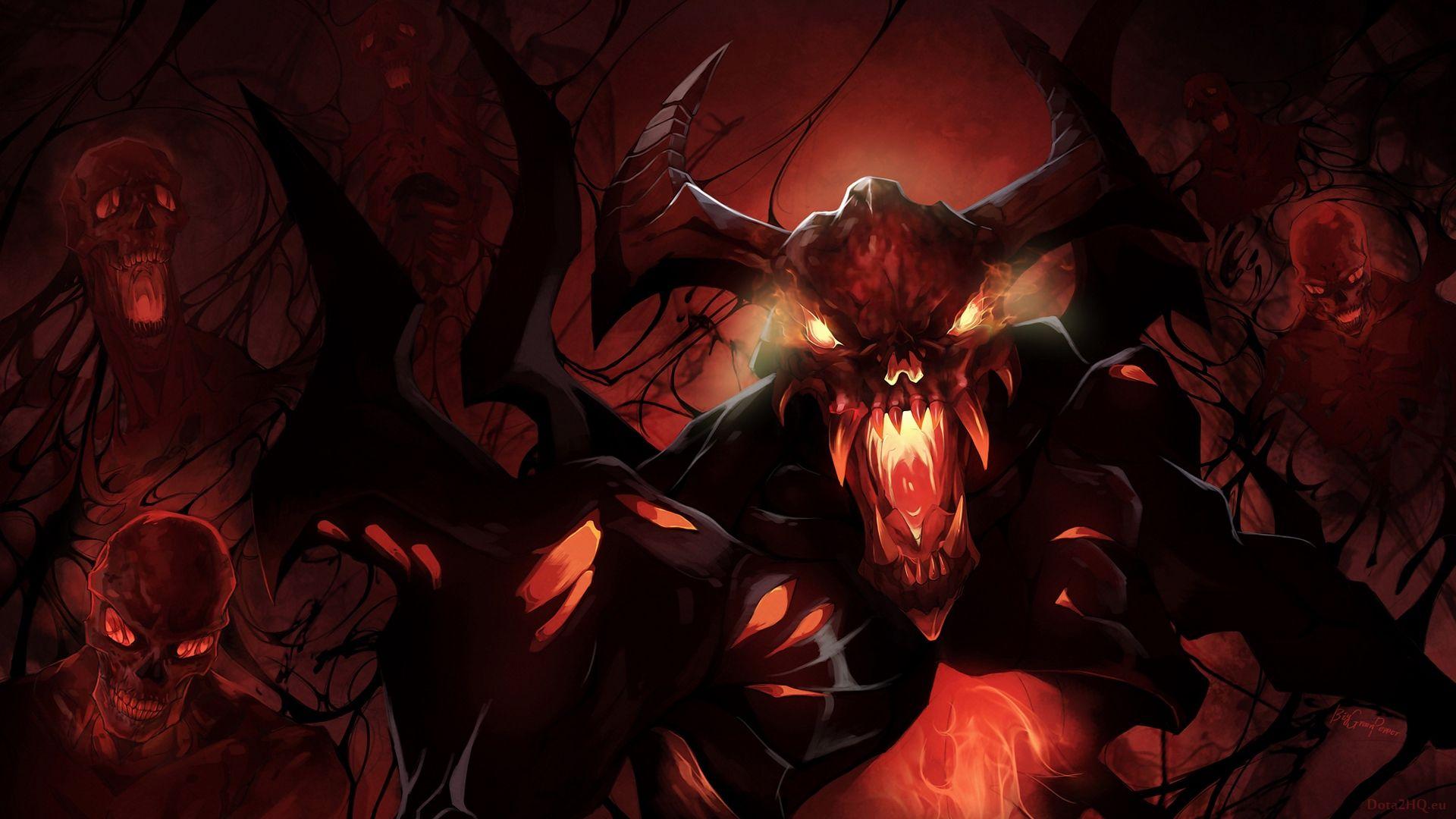 Download wallpaper 1920x1080 nevermore, shadow fiend, dota 2, art HD