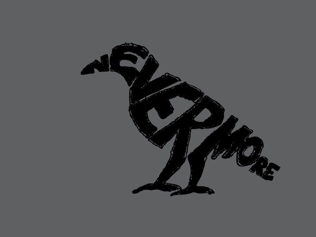 typography raven nevermore wallpaper and background