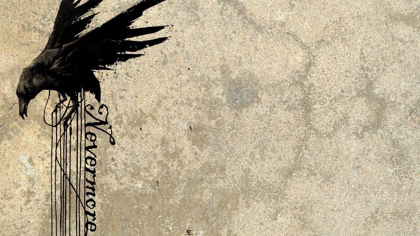 nevermore raven birds grunge wallpaper and background