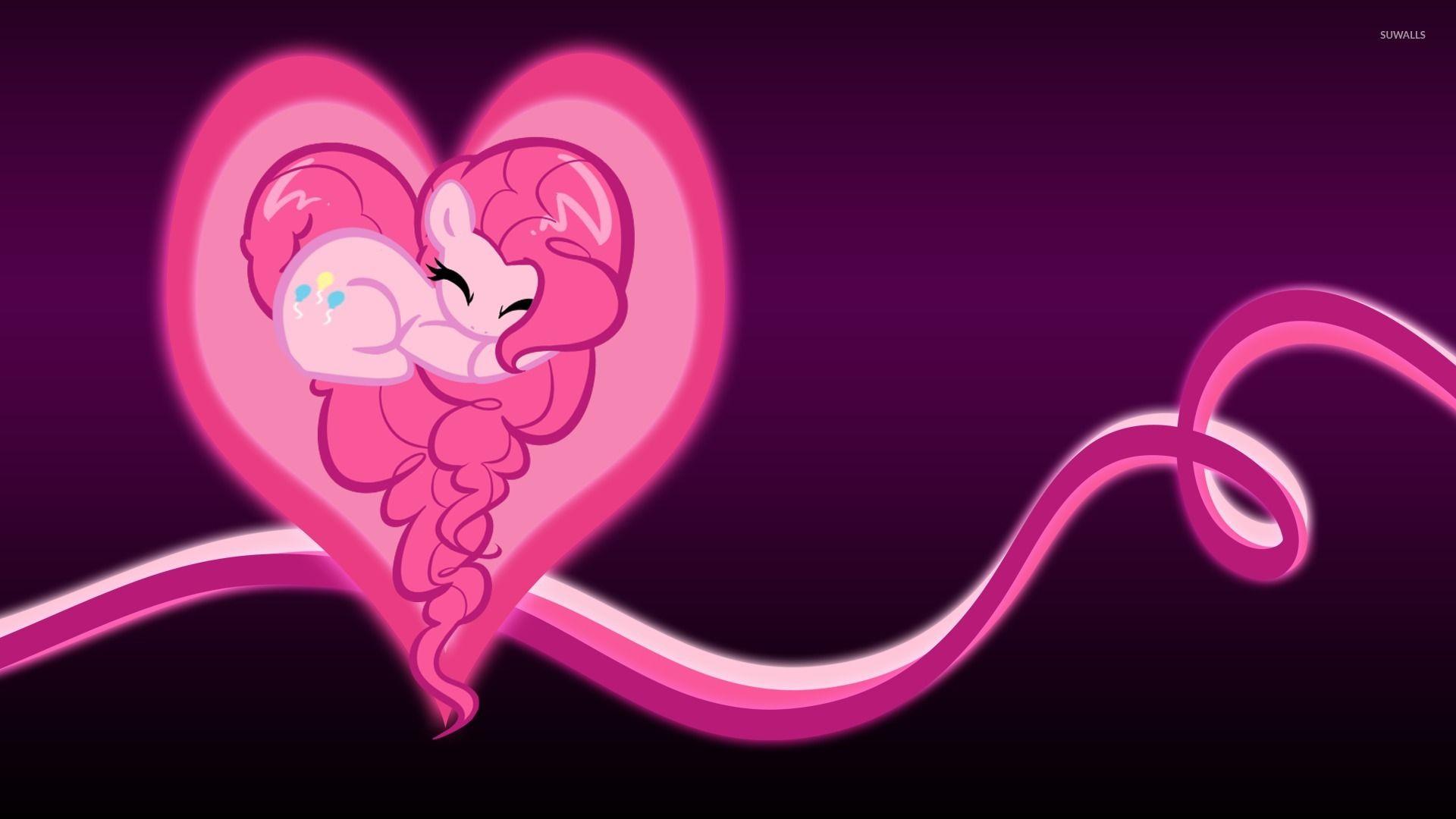 Pinkie Pie in a glowing heart Little Pony wallpaper