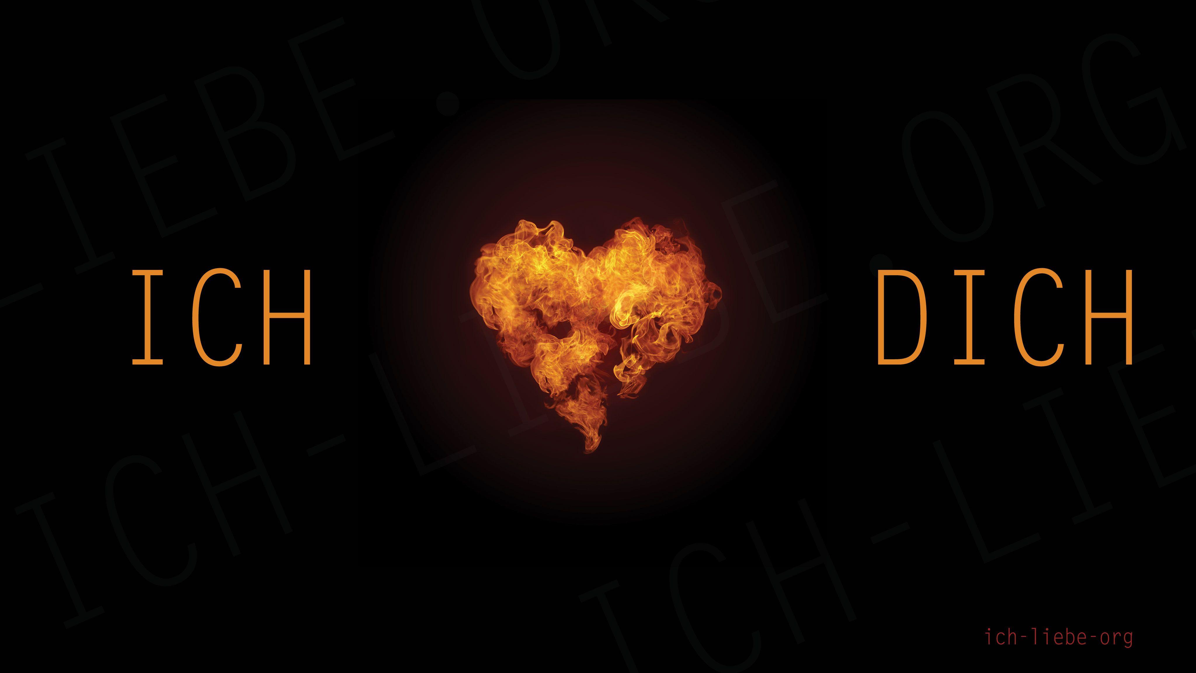 Ich Liebe Dich Wallpaper Herz Im Feuer