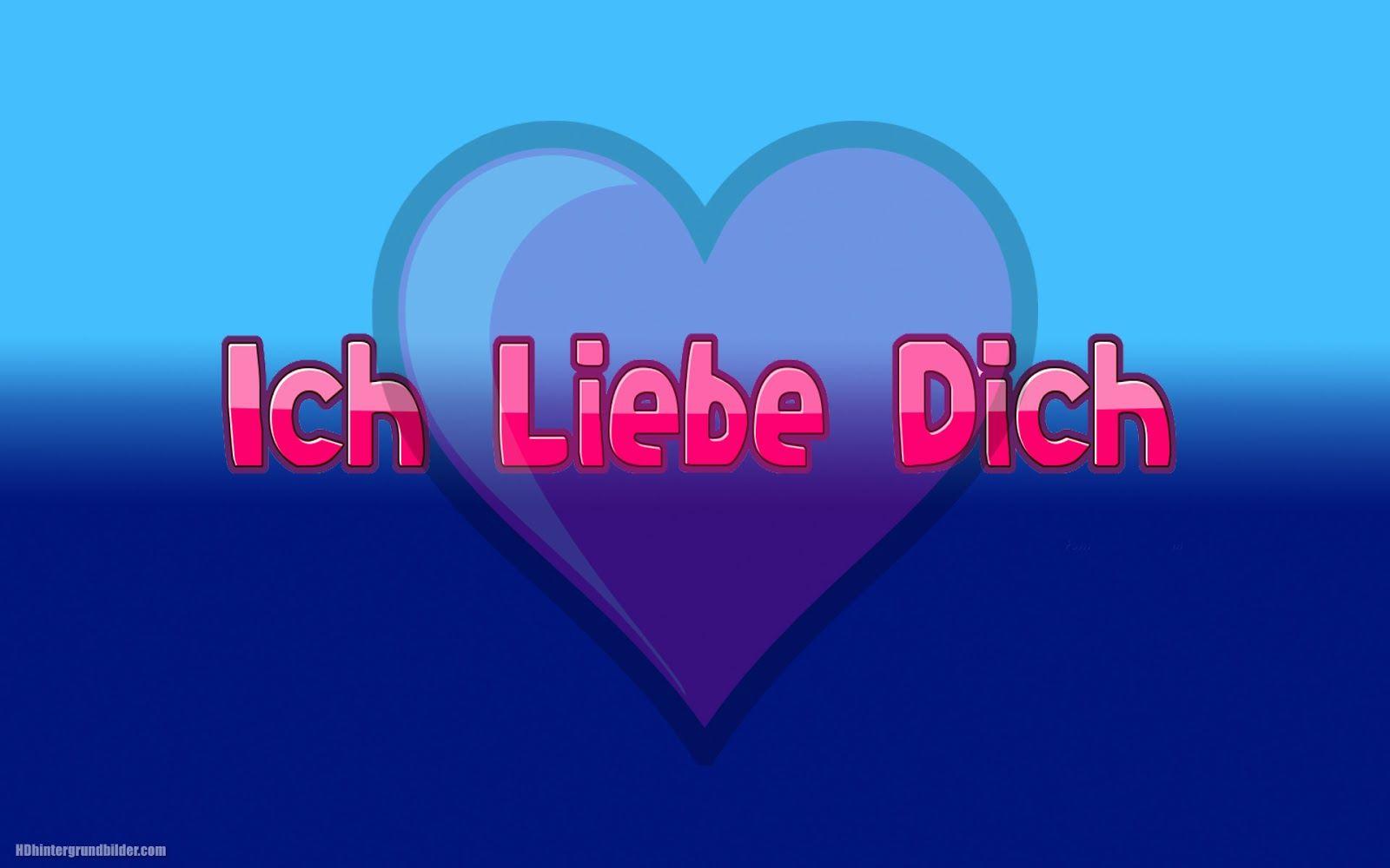 Blauen hintergrund mit liebe herz und sprüche ich liebe dich. HD