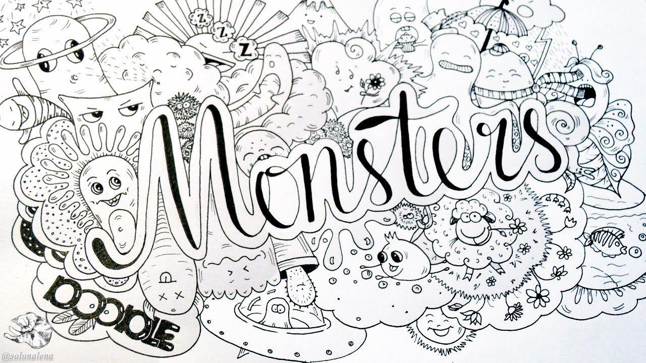 background doodle monster