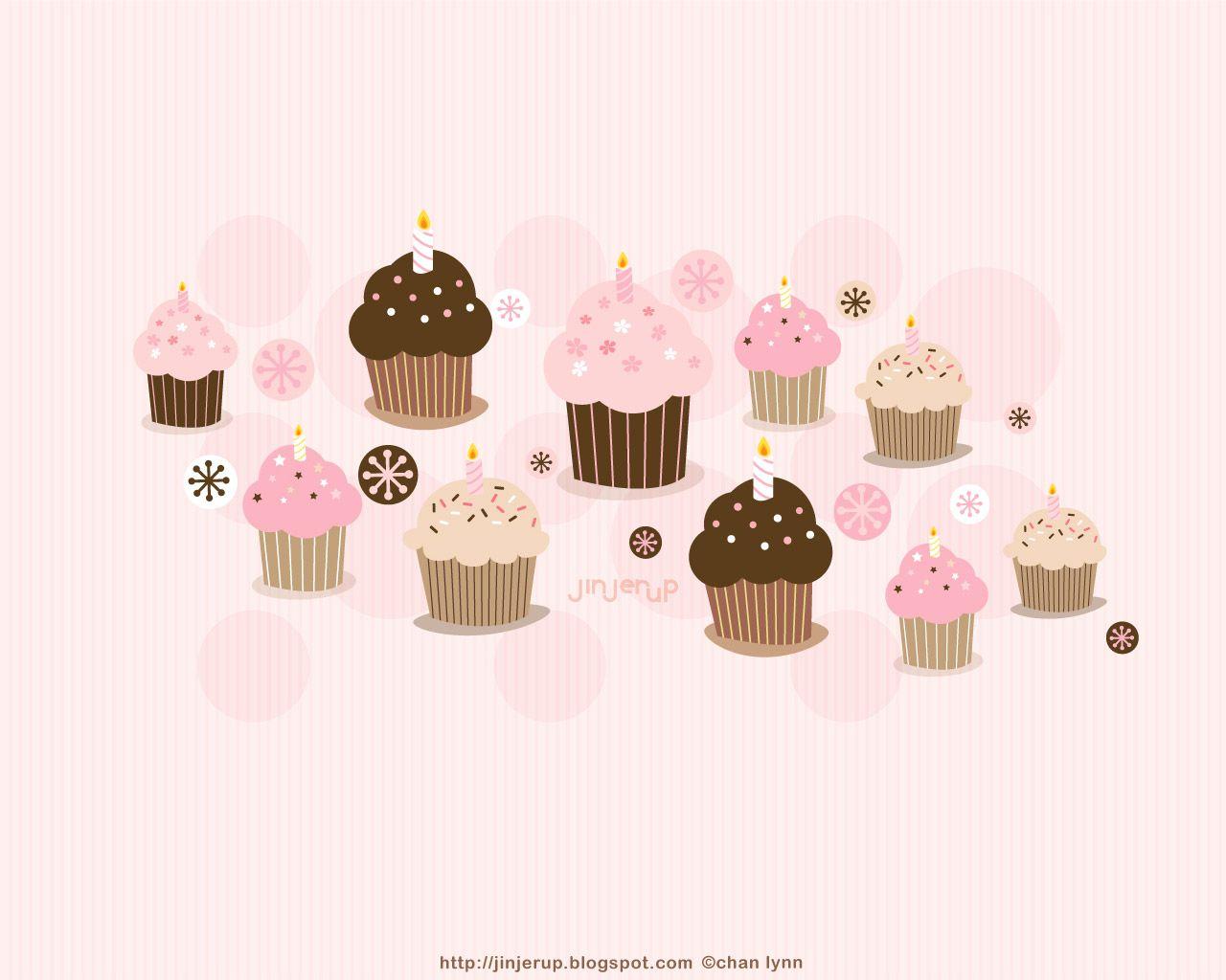 Cute Kawaii Cupcakes wallpaper backgroundcatwalpapers.blogspot.com