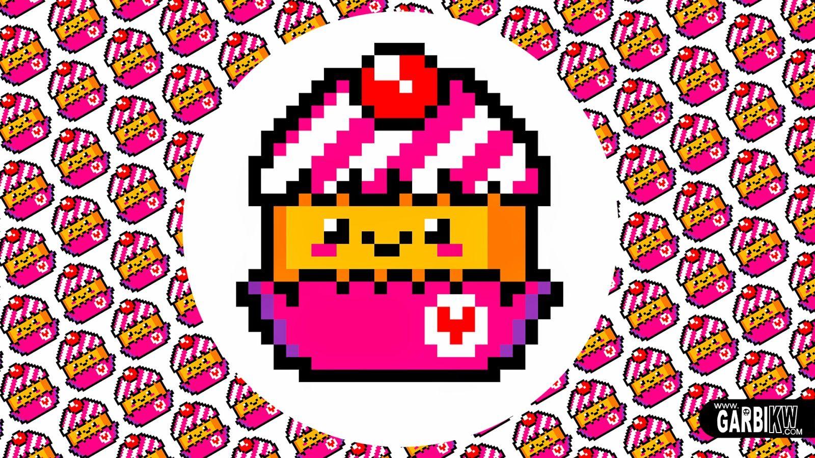 Kawaii Cupcake Pixel Art by Garbi KW Characters