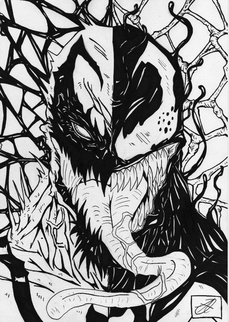 Venom Vs Venom B W Darkartistdomain with Carnage vs