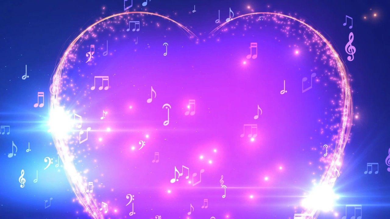 ♫ 30 Minutes ♫ Musical Heart Notes ♫ Longest HD Motion Background