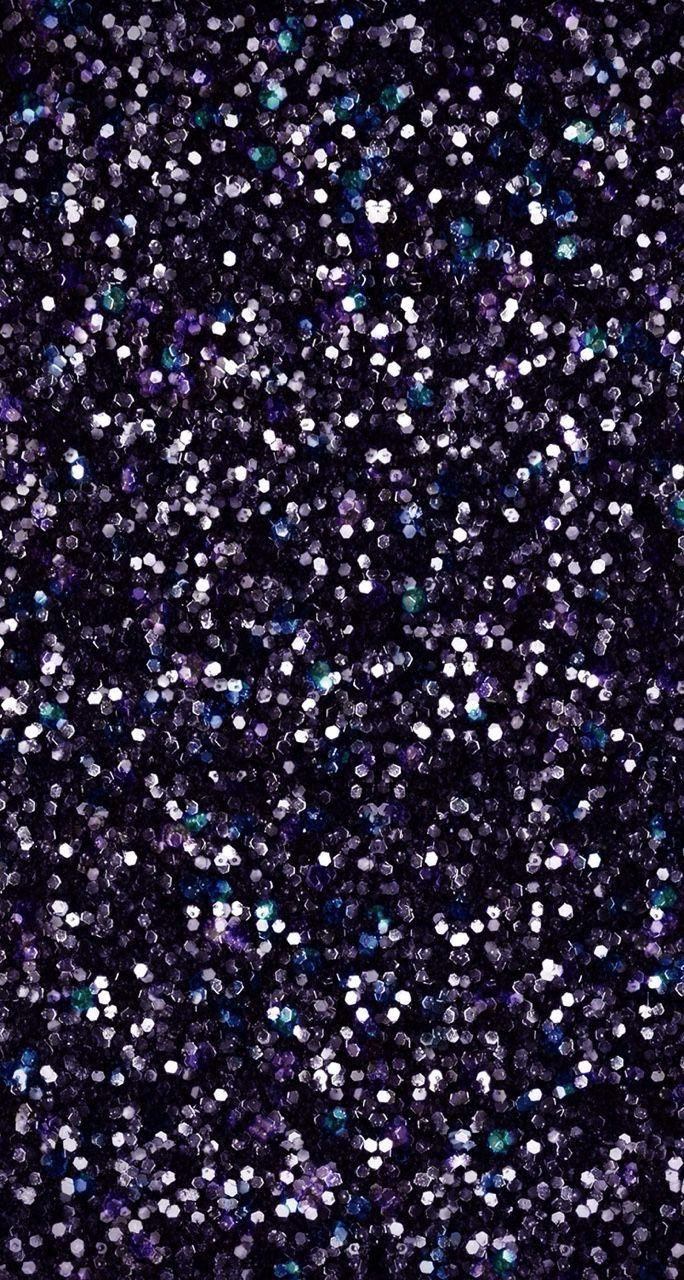 Black Glitter iphone wallpaper. Sparkly shiny black confetti