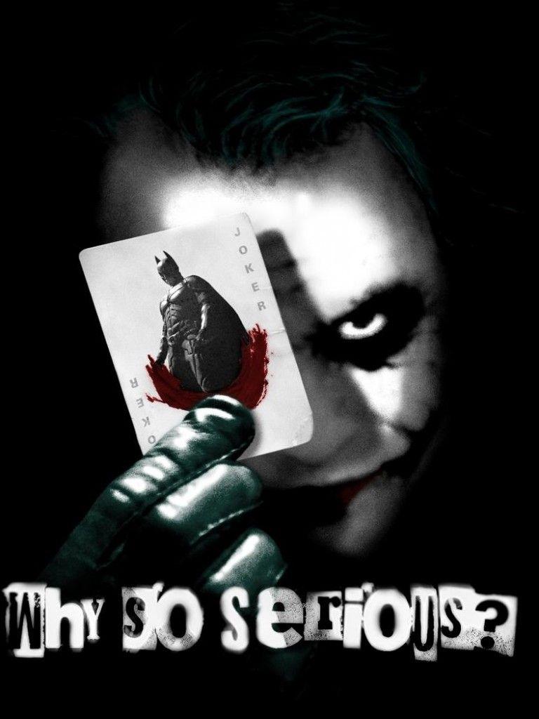 Download 768x1024 Why So Serious, Joker, Batman, Card, Heath Ledger