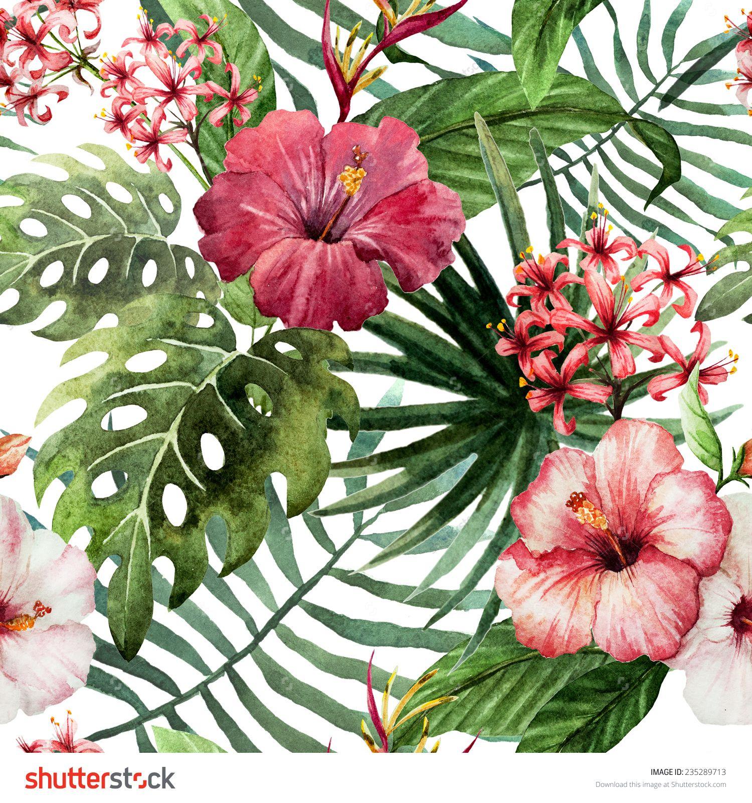 Hawaii, background, watercolor. Typical. Hawaii