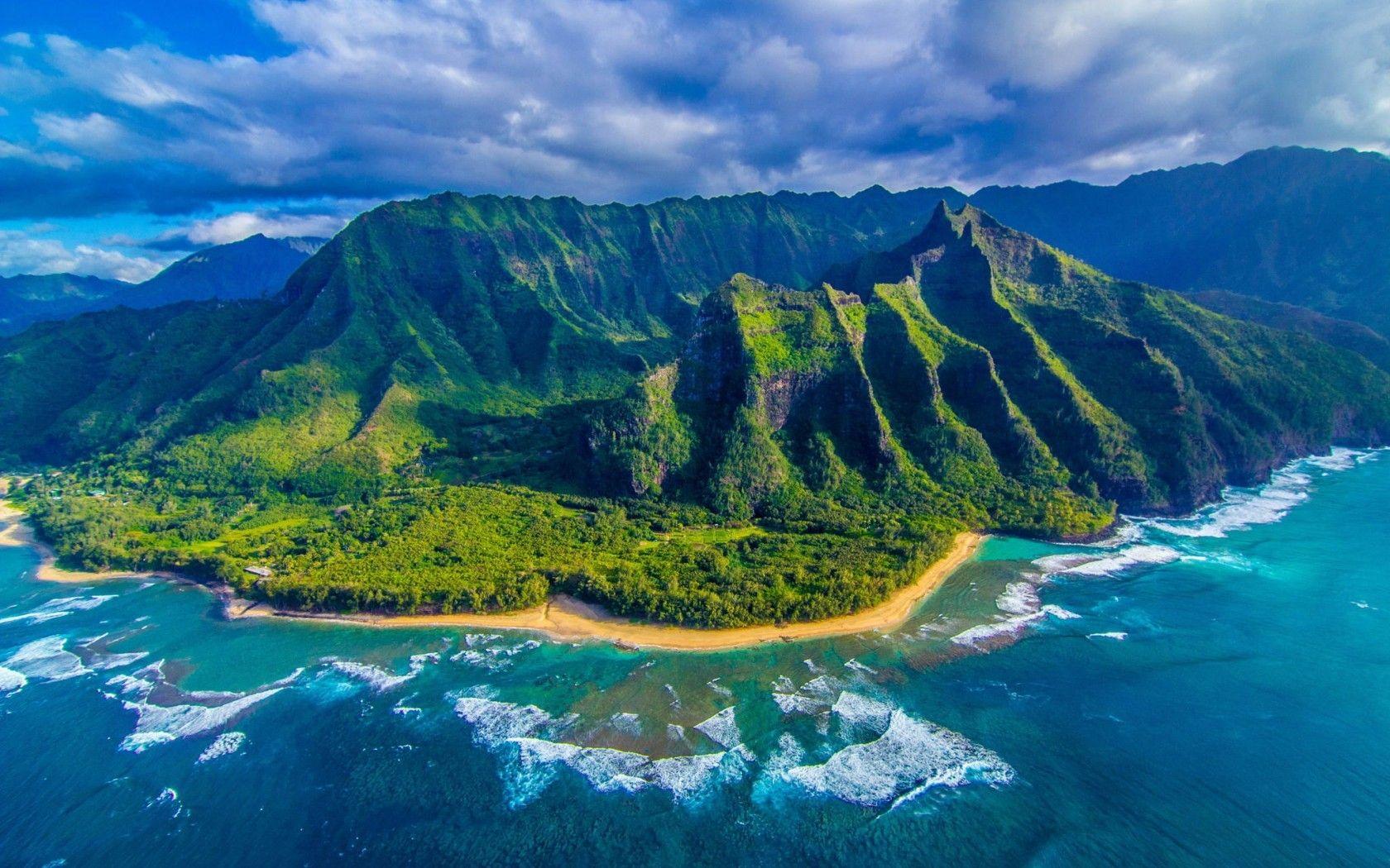 Oceans: Beautiful Island Sea Panaroma Hawaii Nature Ocean Panorama