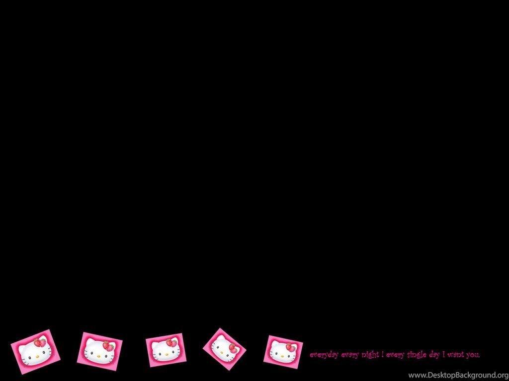 Hello Kitty Pink And Black Love Wallpaper Desktop Desktop Background
