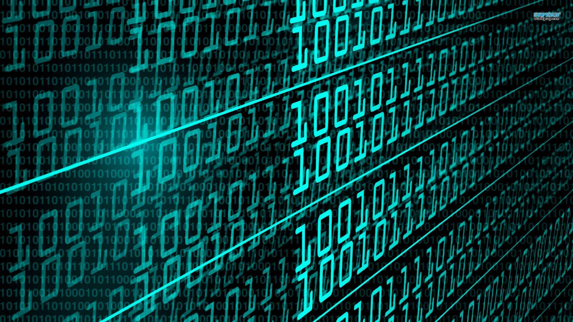 World information technology background image with binary code