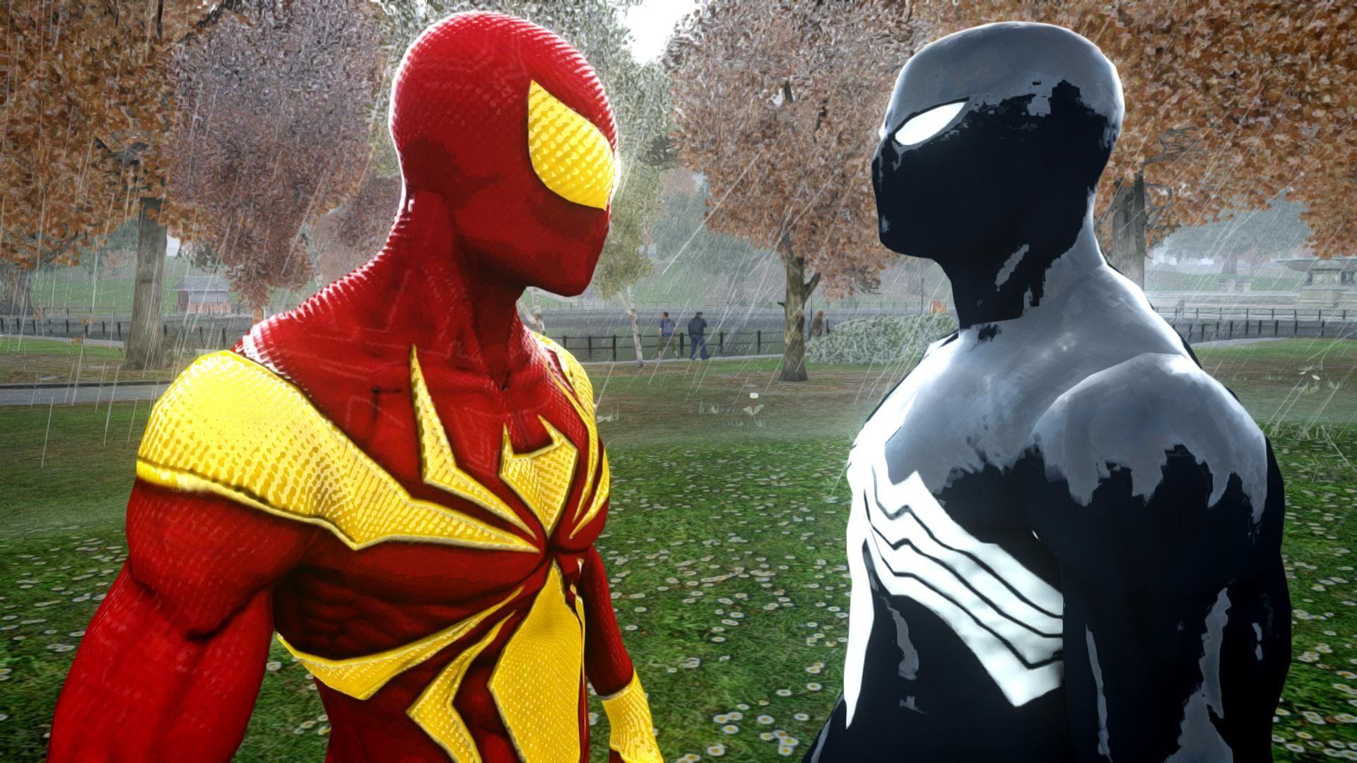 Iron Spider VS Black Spiderman Spider Man