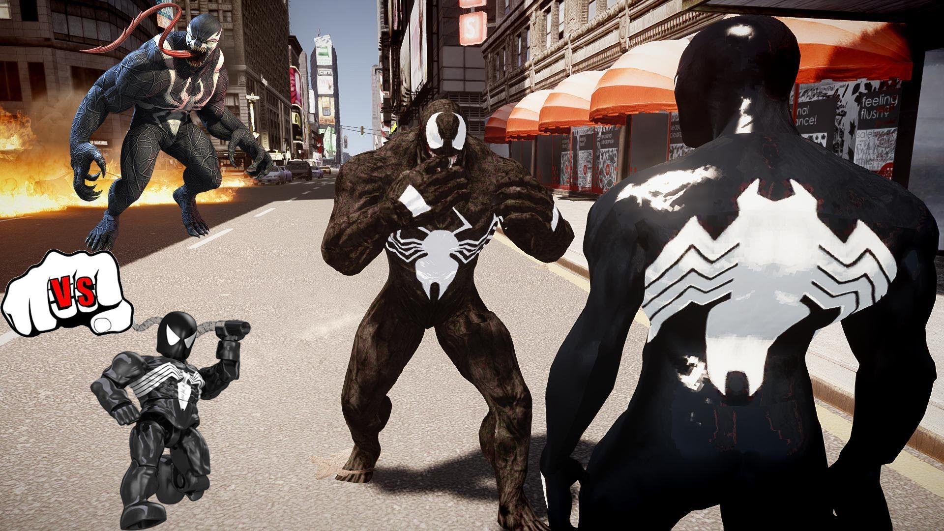 Black Spiderman VS Venom Battle Theft Auto