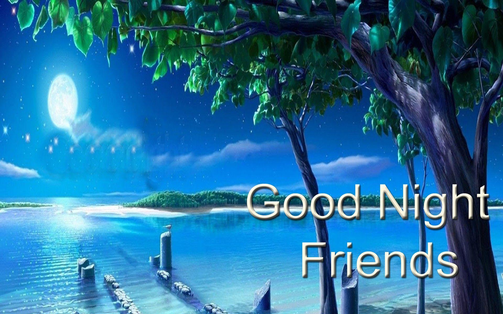 Free HD Good Night Friends Image Wallpaper Download