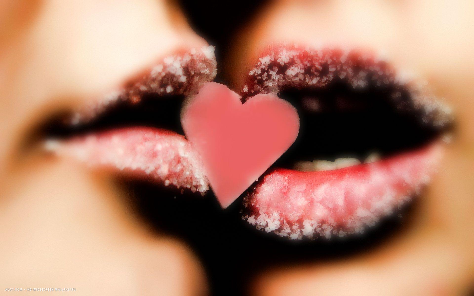 love romantic sweet lips kissing kiss sugar heart HD widescreen