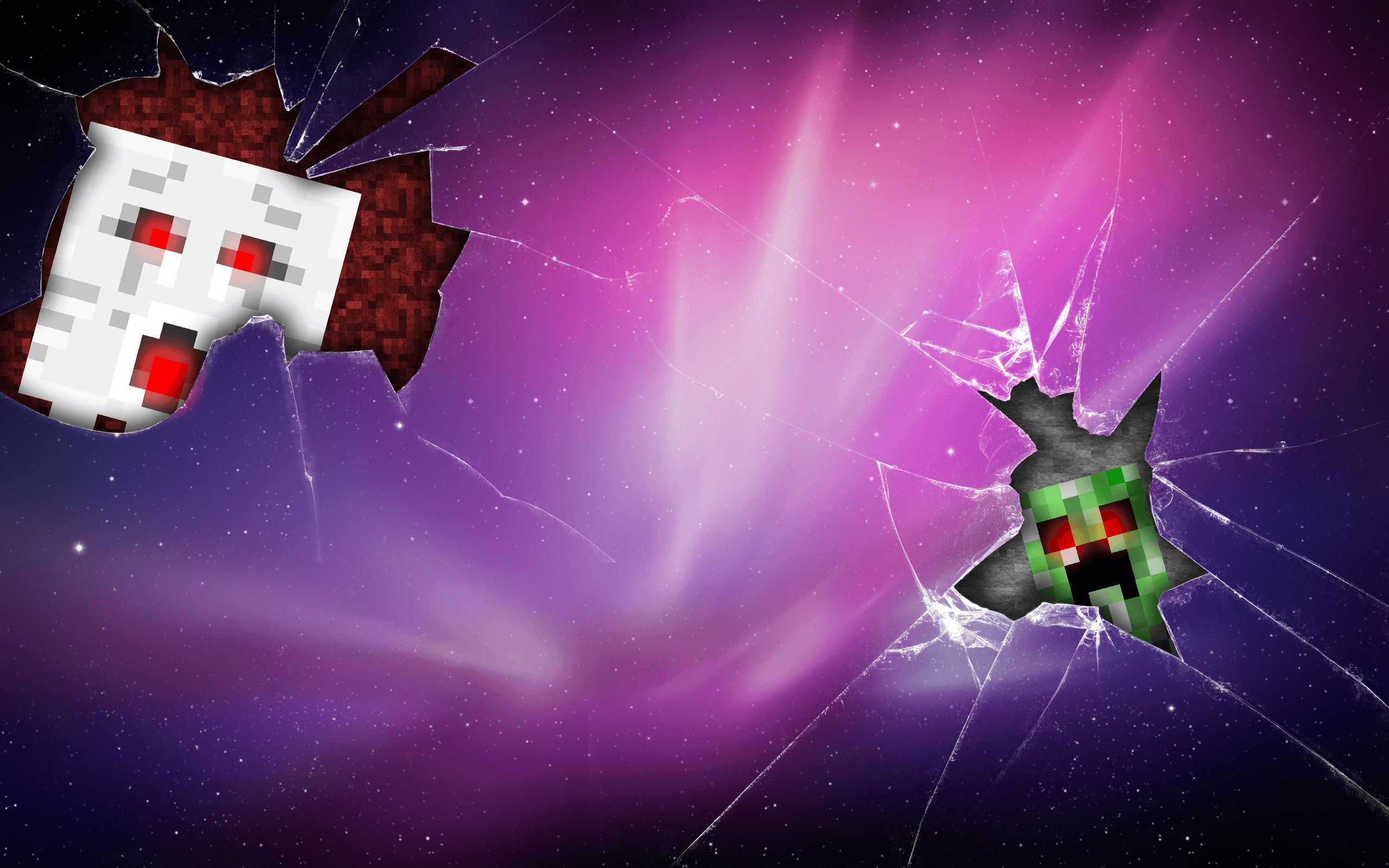 Creeper and Ghast Wallpaper