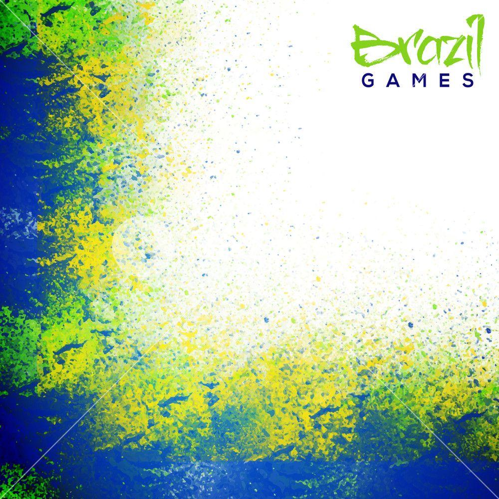 Brazilian Flag colors abstract splash background for Brazil Games or