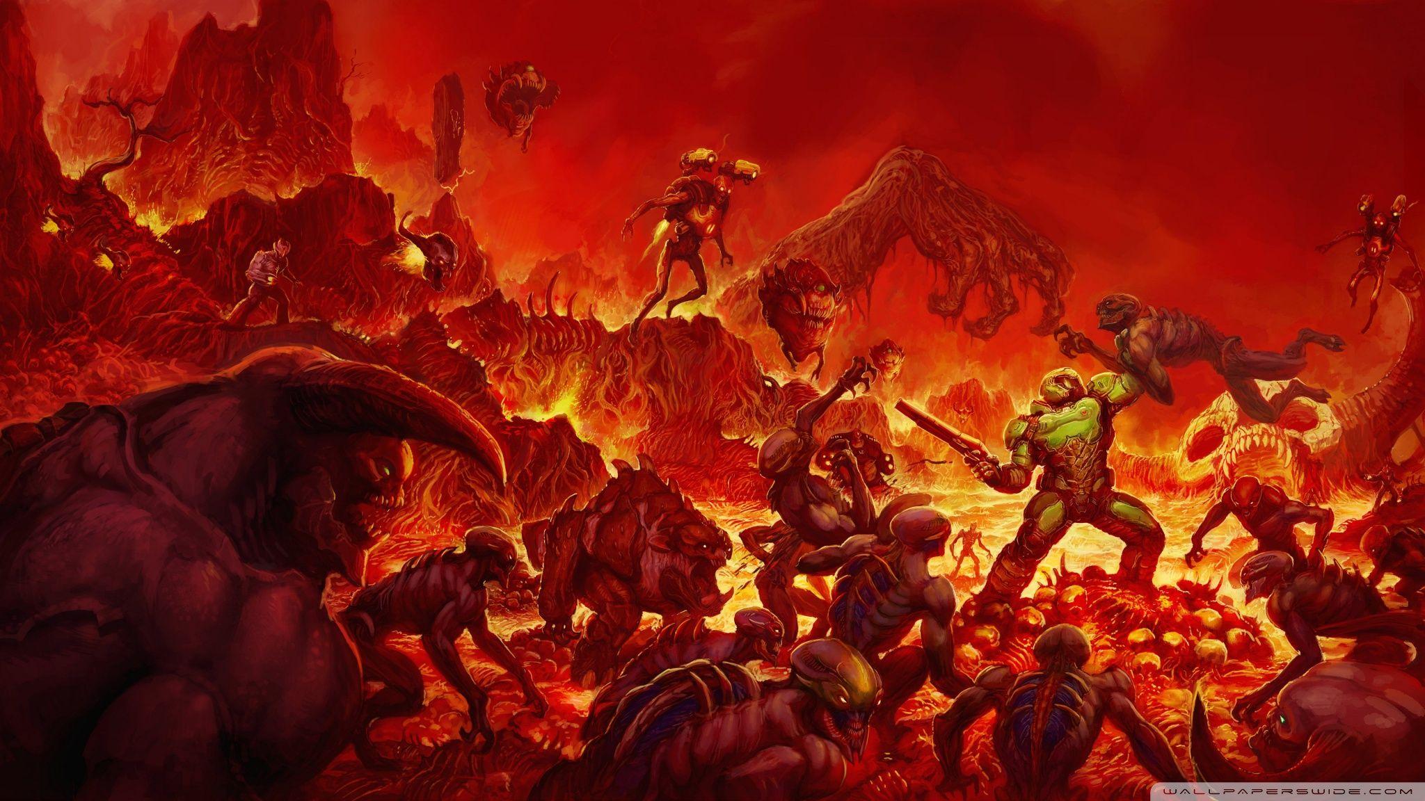 Doom 2016 video game Hell ❤ 4K HD Desktop Wallpapers for • Wide