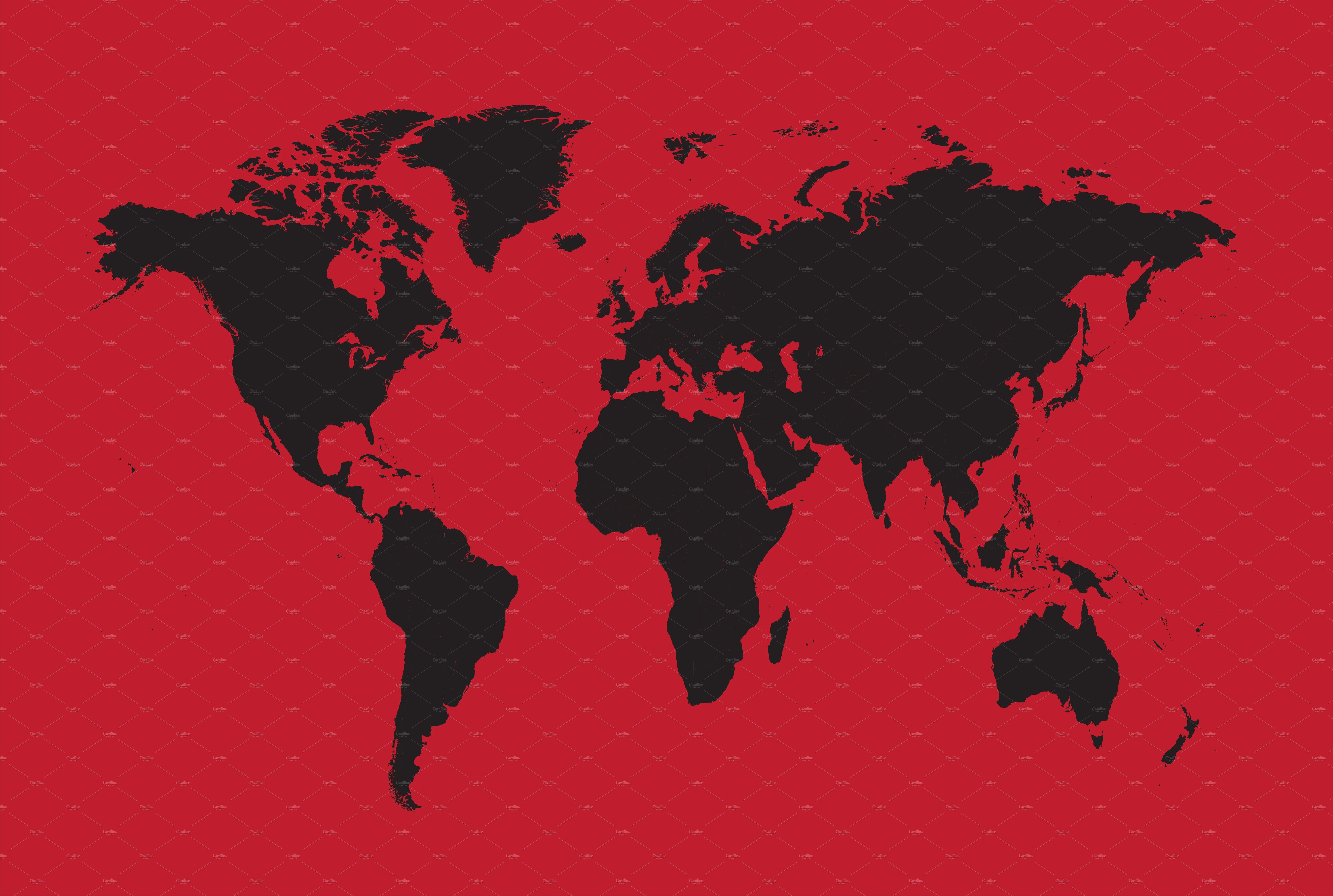 World map black with red background Graphics Creative Market
