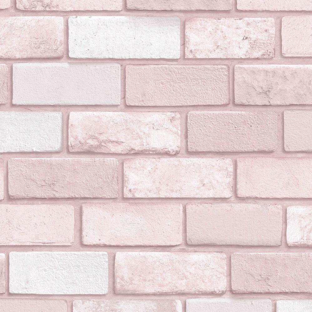 Arthouse Glitter Wallpaper. Diamond Pink Brick