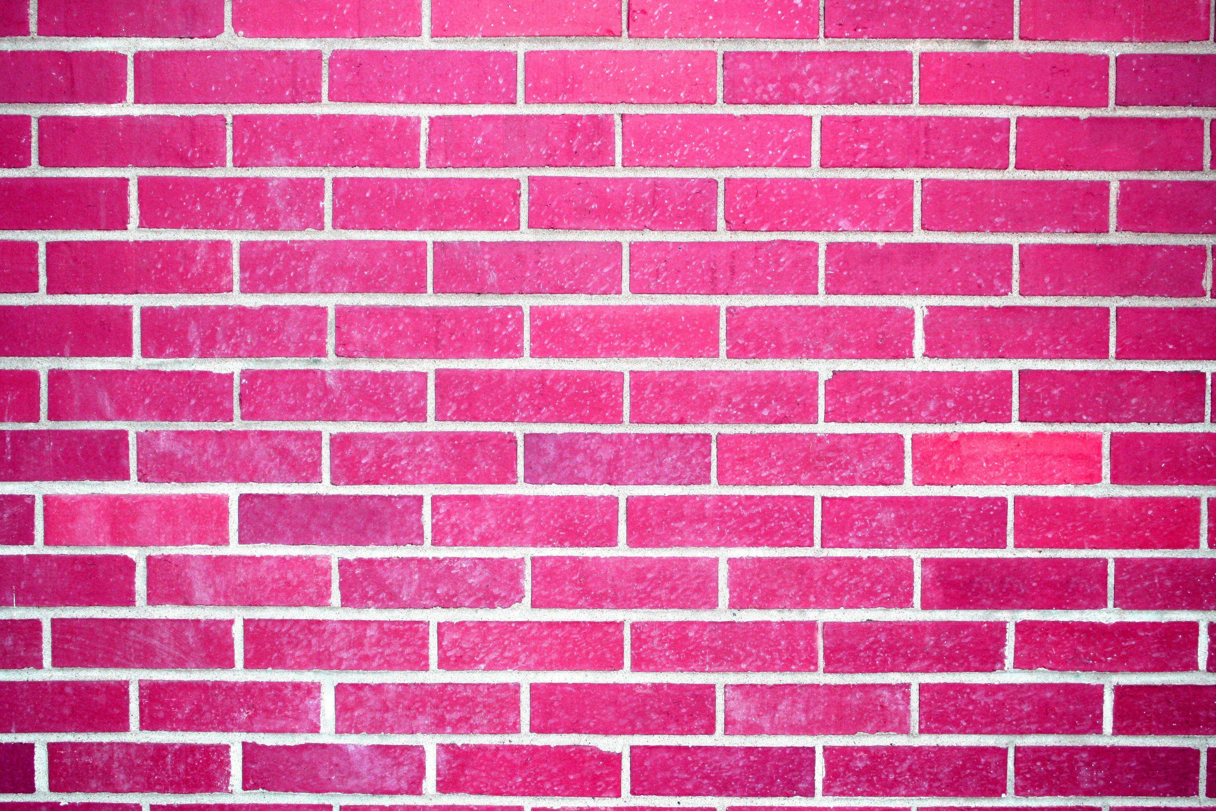 Hot Pink Brick Wall Texture Picture. Free Photograph. Photo