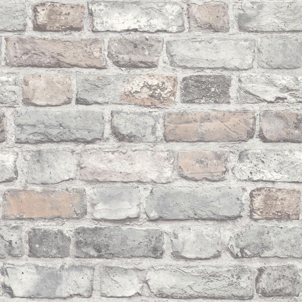 Vintage Brick by Albany Pink Brick, Wallpaper Direct