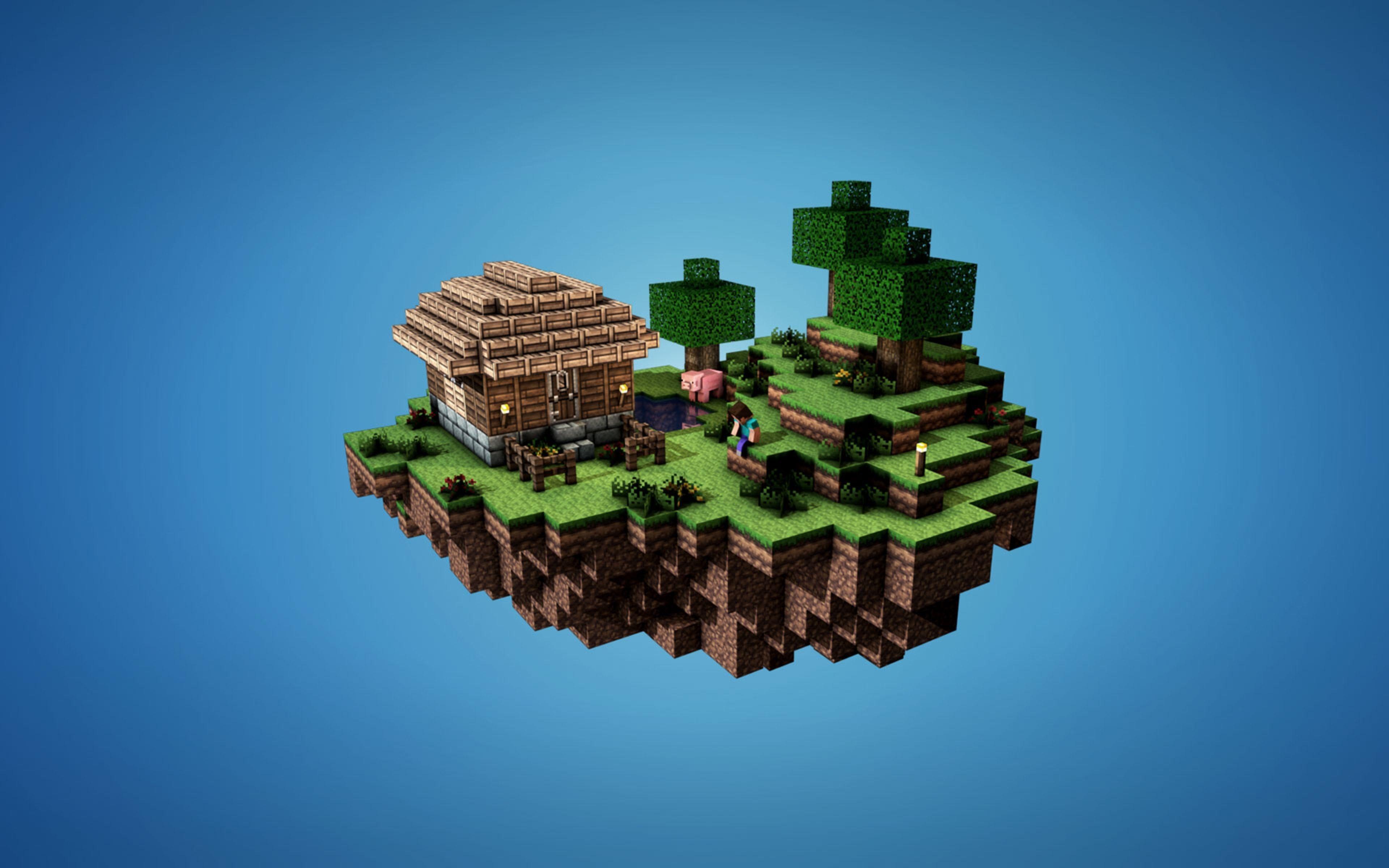 Download Best Minecraft Island Wallpaper 3D Game Full HD Free