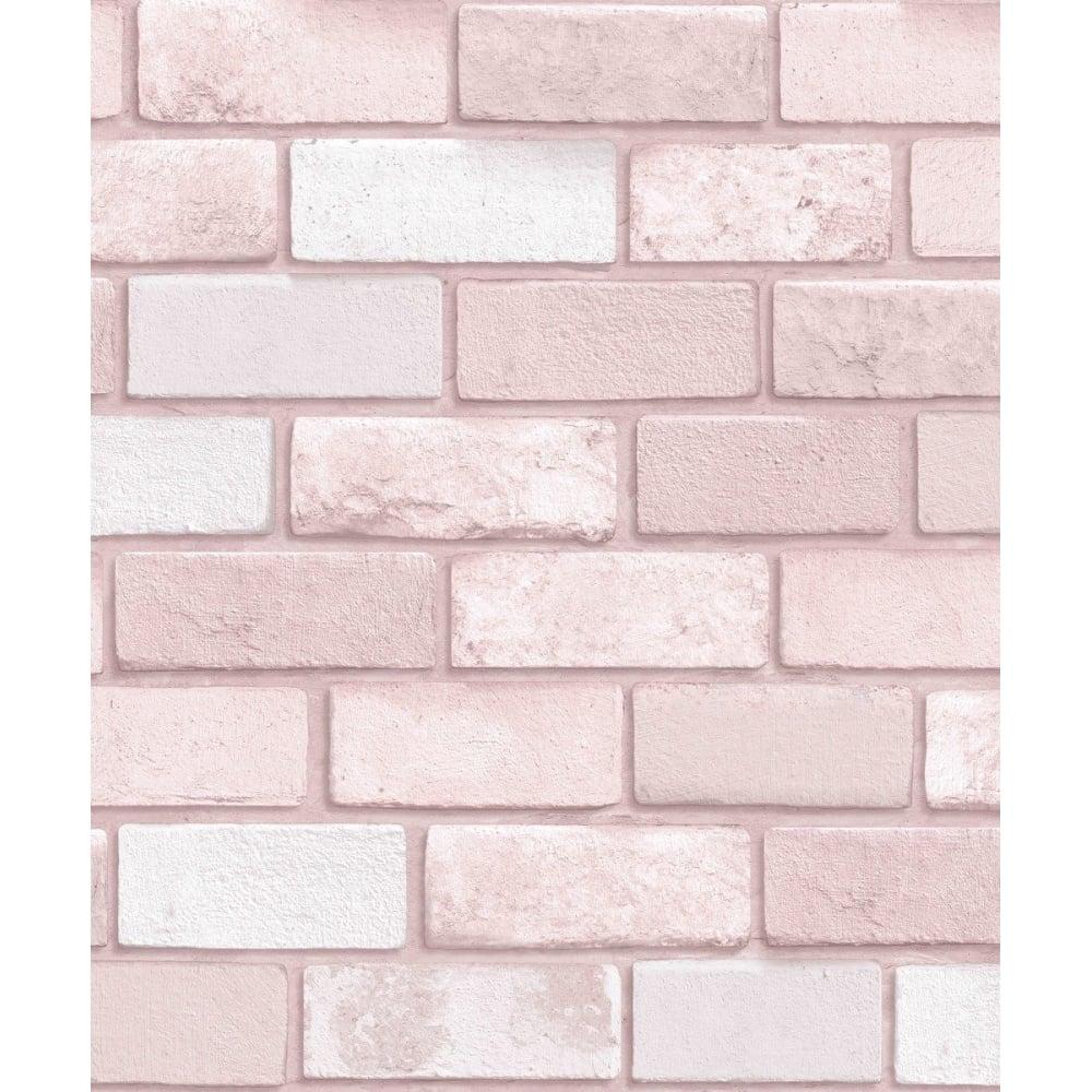 Arthouse Pastel Pink Diamond Brick Glitter Wallpaper 260005