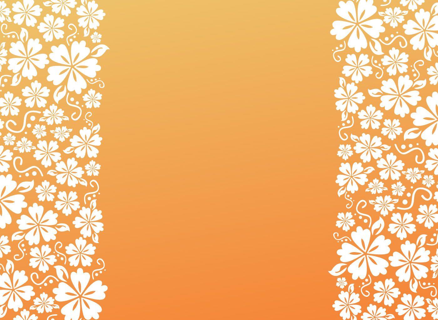 Flowers On Orange Cute Quality Image