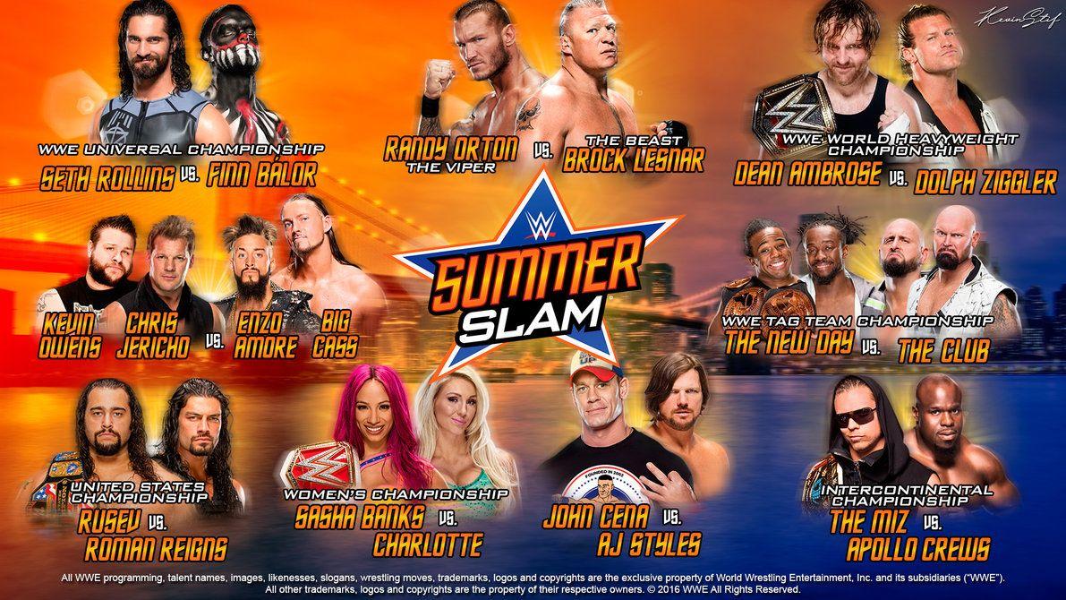 WWE SummerSlam 2016 MatchCard (Wallpaper)