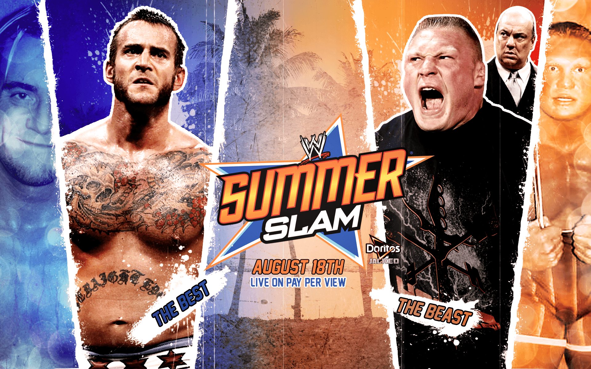 CM Punk vs. Brock Lesnar Summerslam Wallpaper