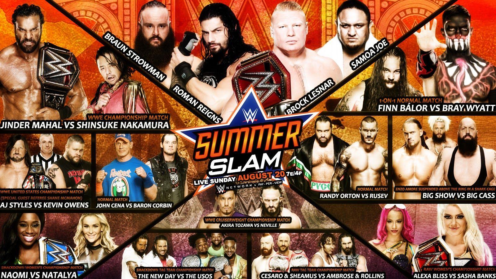WWE SummerSlam 2017. WWE Match Cards Wallpaper