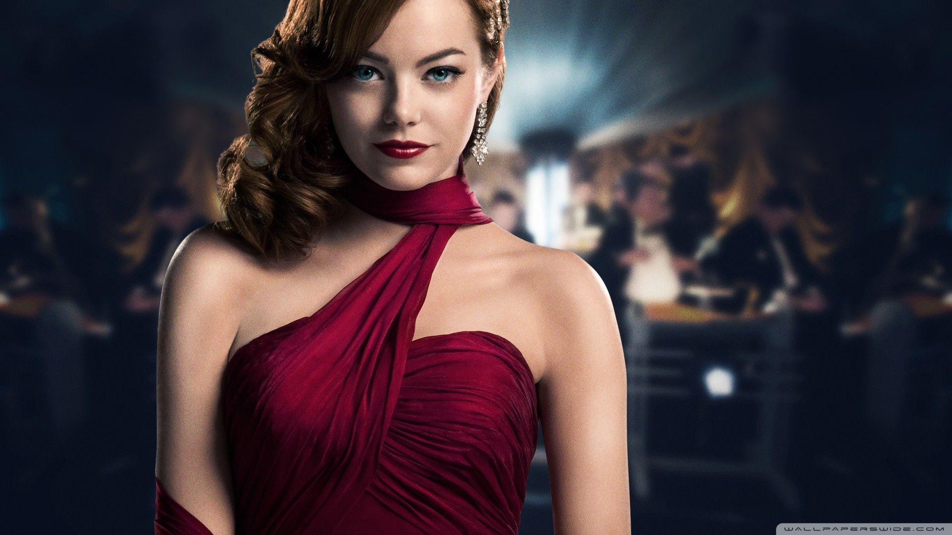 Emma Stone in Red Dress ❤ 4K HD Desktop Wallpaper for 4K Ultra HD