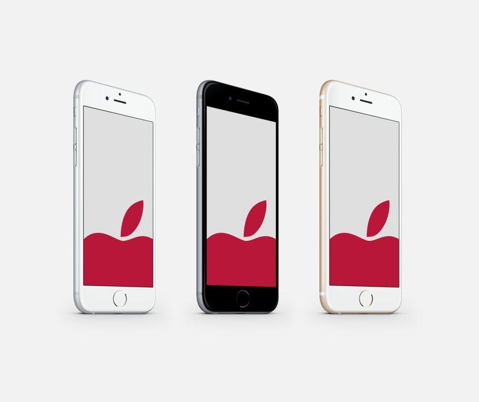 Apple (RED) Grey Wallpaper for iPhone 6 and 6 Plus
