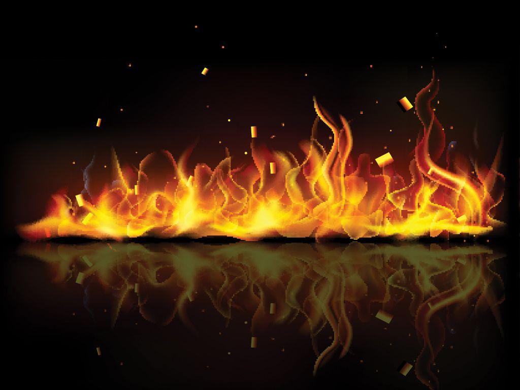 Fiery Orange Flames Background For PowerPoint and Textures PPT