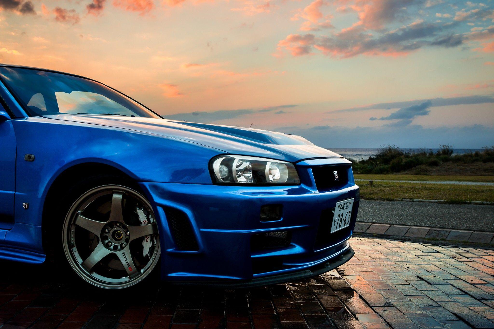 Nissan, Nissan Skyline GT R R Car, Blue, JDM Wallpaper HD