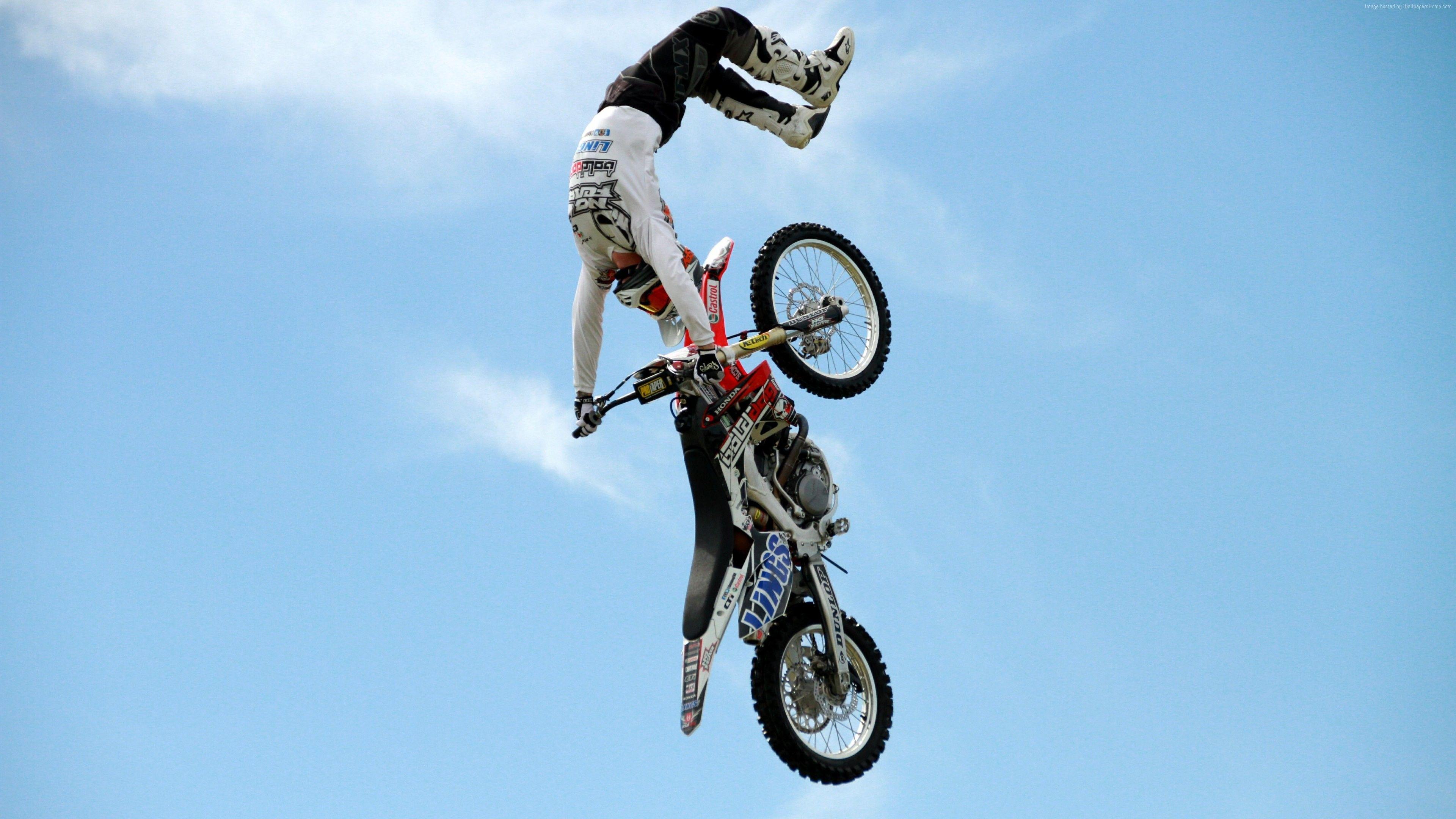Wallpaper motocross, fmx, rider, freestyle, maneuver, superman